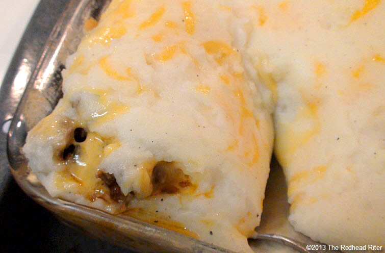 shepherds pie layer of potatoes with cheese
