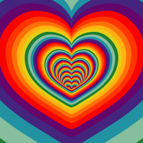 gif animated colored heart