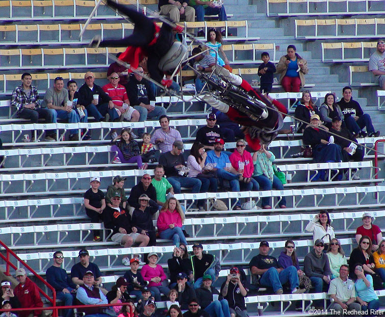 5 flying squirrels high flying motorcycle twirling opening night