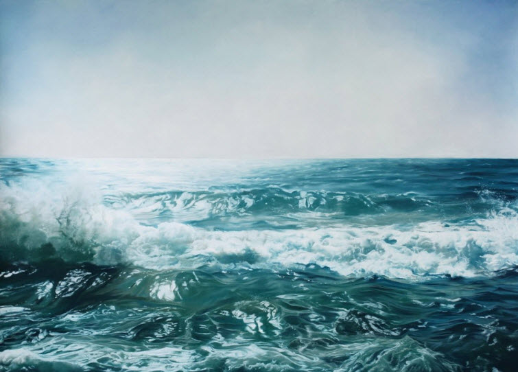 Zaria Forman Israel #3 water waves splash soft pastel on paper