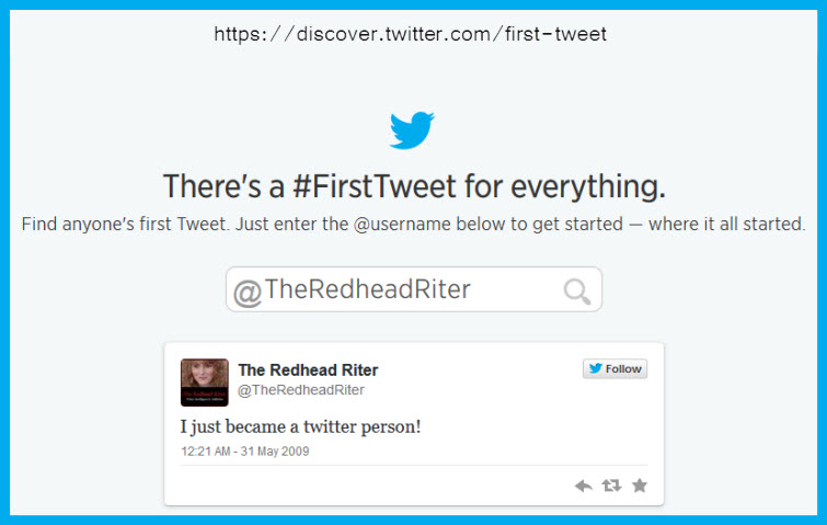 How To Find Your First Tweet Sherry Redhead Riter