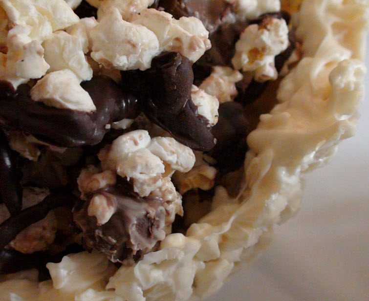 Edible Chocolate Covered Popcorn Bowl With Chocolate Candy Covered Popcorn Filling18