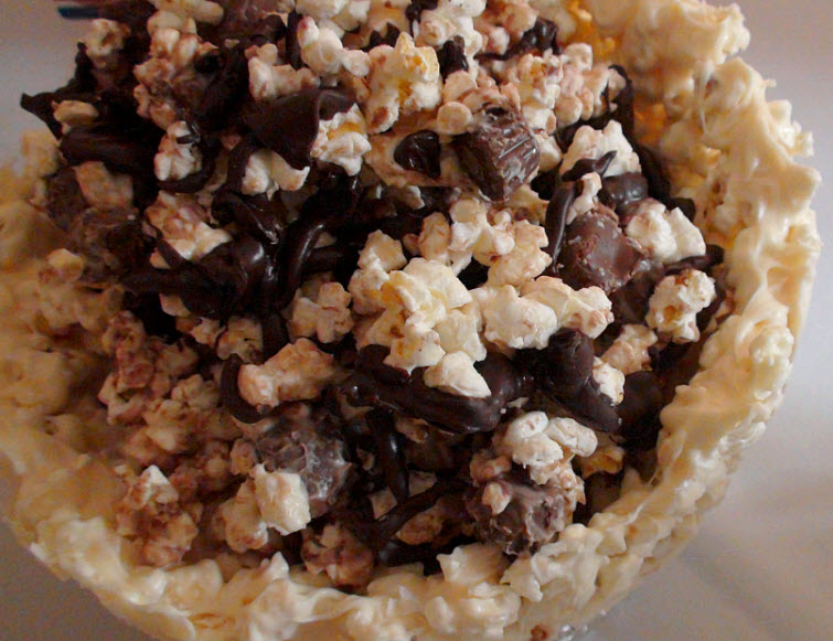 Edible Chocolate Covered Popcorn Bowl With Chocolate Candy Covered Popcorn Filling19