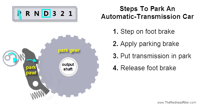steps to park an automatic transmission car