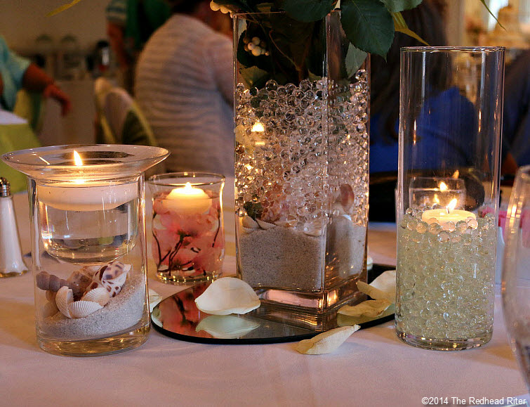 19 candle centerpiece Outer Banks Beach Wedding reception 1