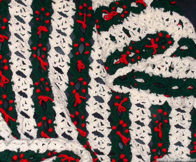 crocheted afghan christmas wreath
