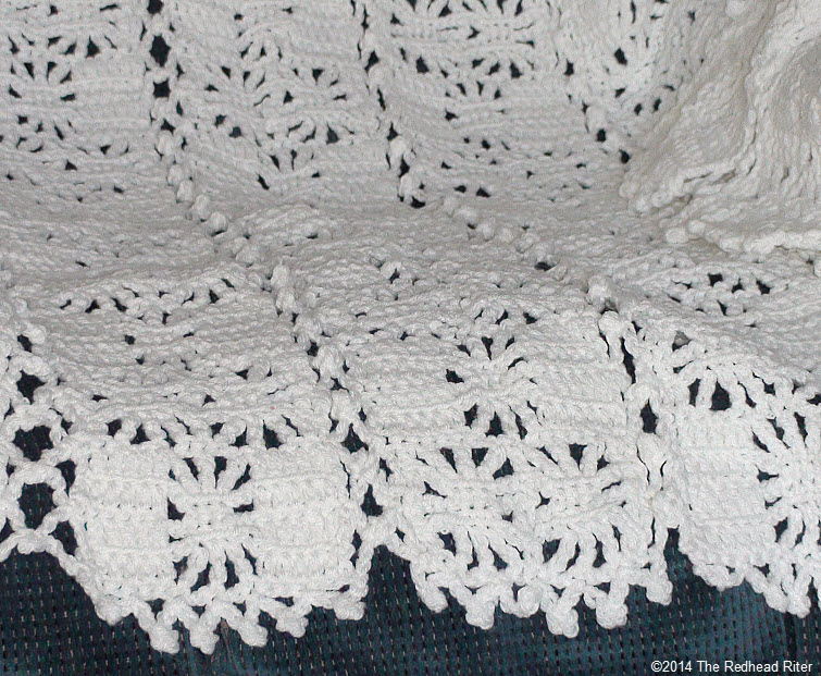 crocheted afghan cream lace appearance edge