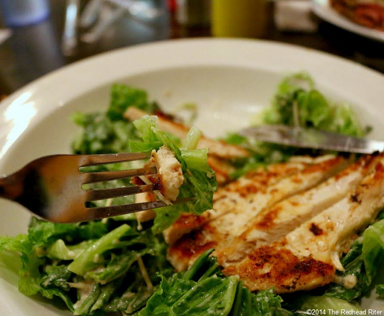 grilled chicken on caesar salad Weeping Radish Outer Banks