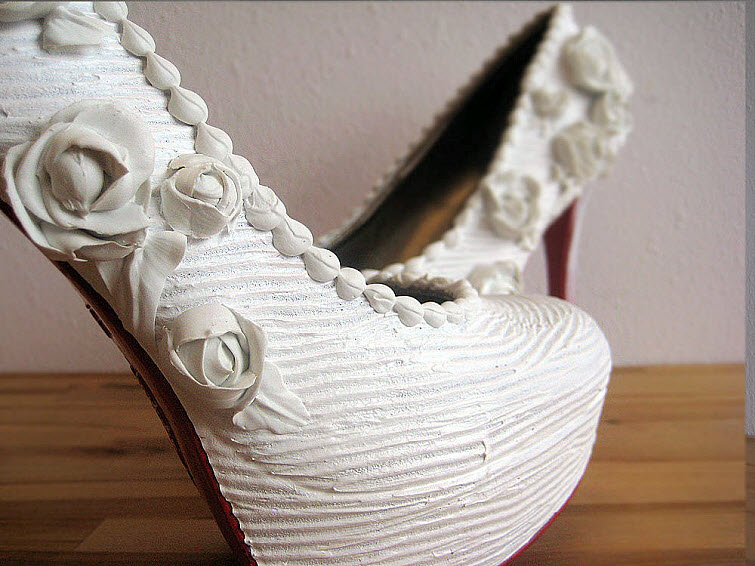White Rose Wedding Heels Wear Shoes Shoe Bakery Sweet Treats