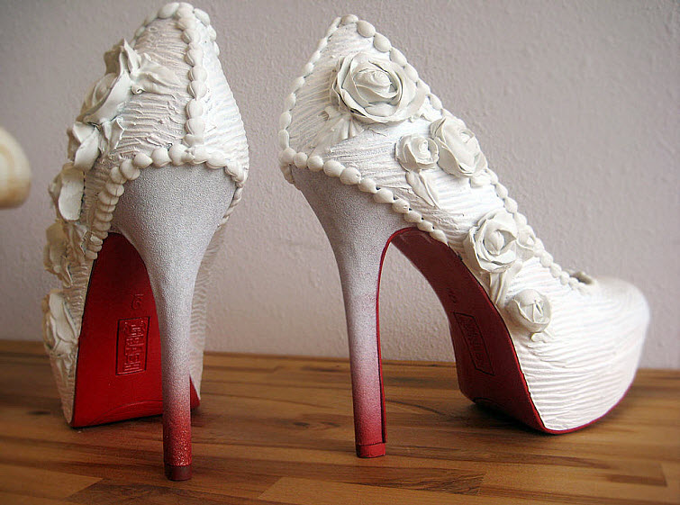 White Rose Wedding Heels Wear Shoes Shoe Bakery Sweet Treats2