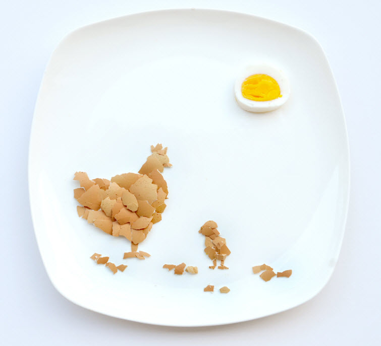 food eggshell egg Artist Red Hong Yi Uses Unusual Mediums Of Feathers, Food, Sticks, Socks, Coffee And Melted Candles