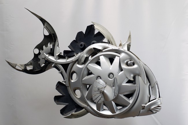 big-triggerfish Car Part Art - Old Recycled Hubcaps Into Awesome Sculptures