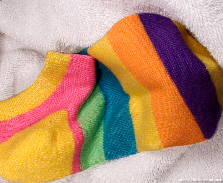 colorful striped short footie sock