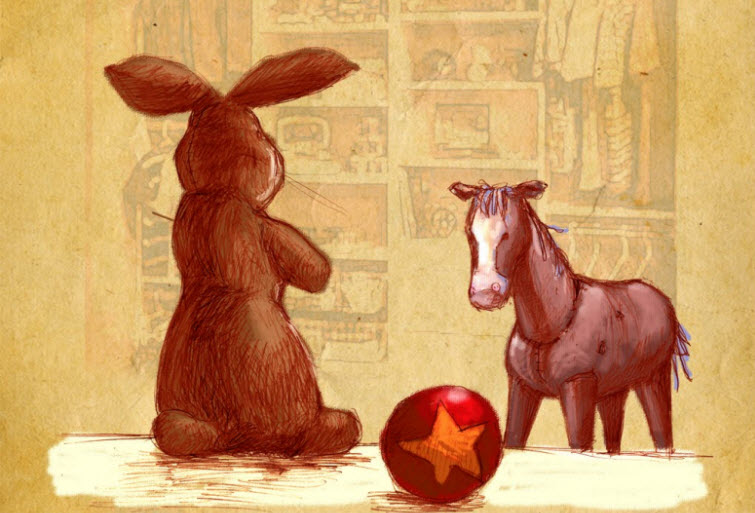 velveteen rabbit and skin horse discussing REAL